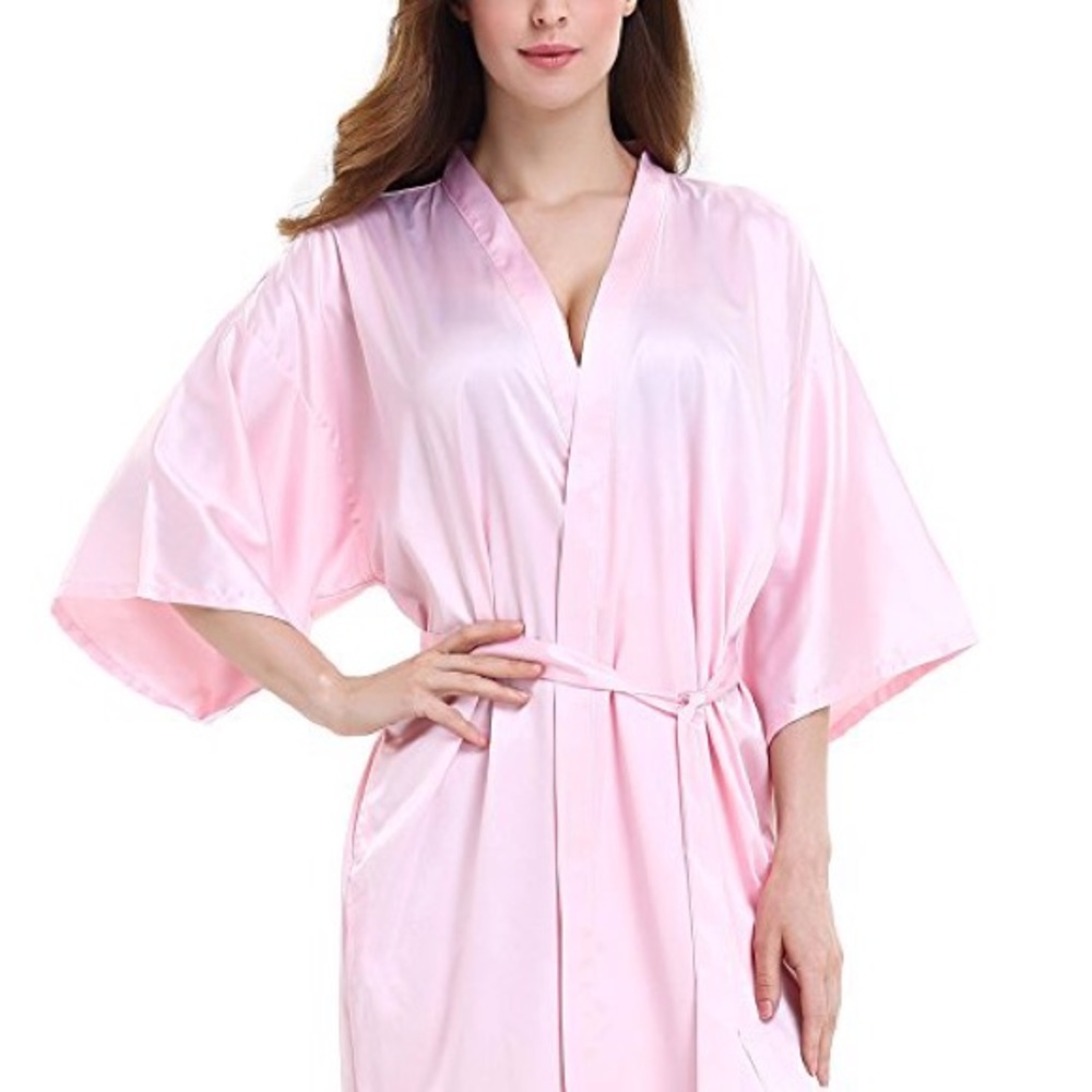 Baby Pink silk robe